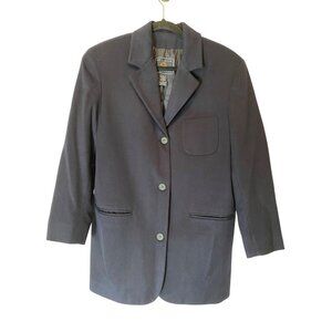 The Limited Collection Womens Navy Blue Wool Blend 3 Button Blazer Small